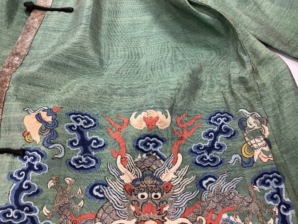 A Chinese Kesi ‘dragon’ jacket, late Qing dynasty, alterations and some wear